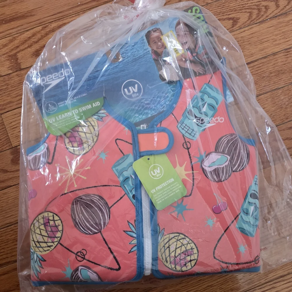 Speedo Kids Swim Aid - Coral and Blue